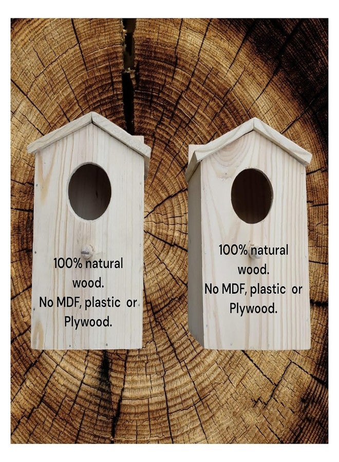 GLITZ Bird House Wooden Nest for Bird Sparrow Solid Wood Wall Mounted Hand Made Birdhouse - (Pack of 2) - Image 5